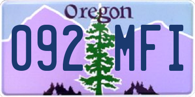 OR license plate 092MFI