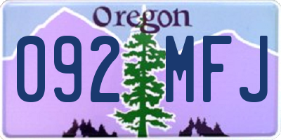 OR license plate 092MFJ