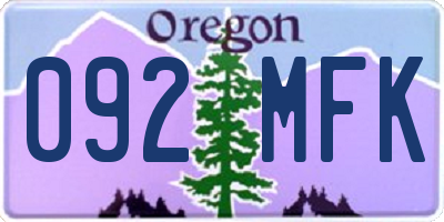 OR license plate 092MFK