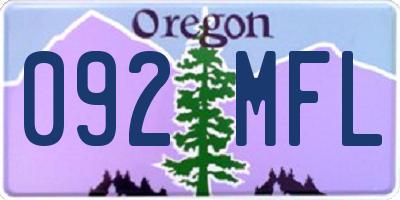 OR license plate 092MFL