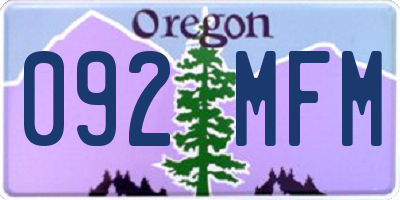 OR license plate 092MFM