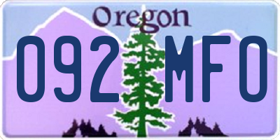 OR license plate 092MFO