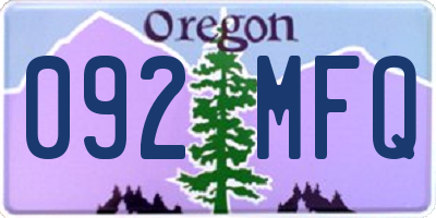 OR license plate 092MFQ