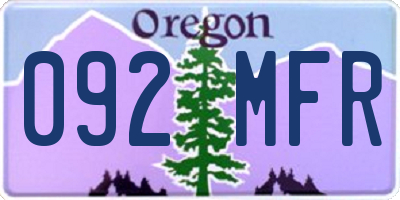 OR license plate 092MFR