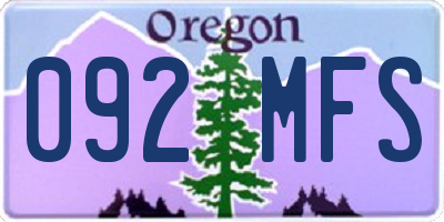 OR license plate 092MFS