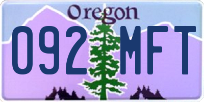 OR license plate 092MFT