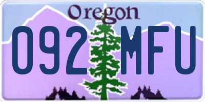 OR license plate 092MFU