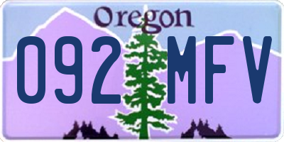 OR license plate 092MFV