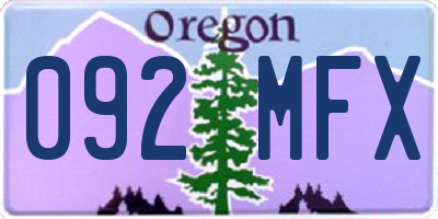 OR license plate 092MFX