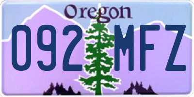 OR license plate 092MFZ