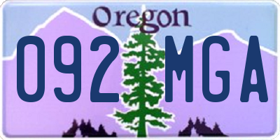 OR license plate 092MGA