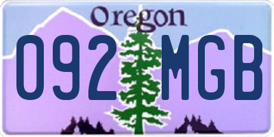 OR license plate 092MGB