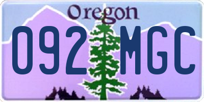 OR license plate 092MGC