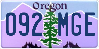 OR license plate 092MGE