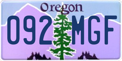 OR license plate 092MGF