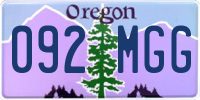 OR license plate 092MGG