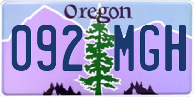 OR license plate 092MGH