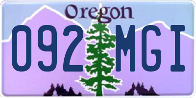 OR license plate 092MGI