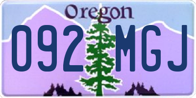 OR license plate 092MGJ