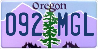 OR license plate 092MGL
