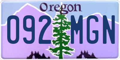OR license plate 092MGN