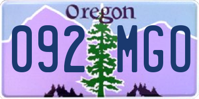 OR license plate 092MGO
