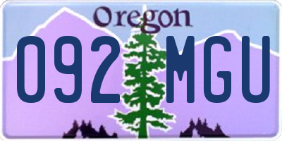 OR license plate 092MGU