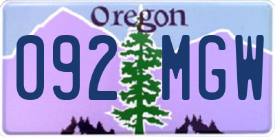 OR license plate 092MGW