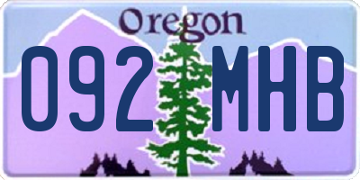 OR license plate 092MHB