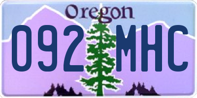 OR license plate 092MHC