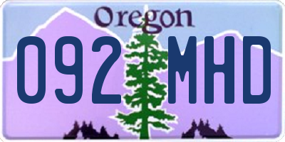 OR license plate 092MHD