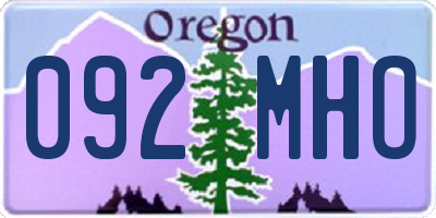 OR license plate 092MHO