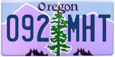 OR license plate 092MHT