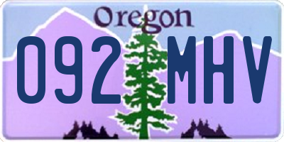 OR license plate 092MHV