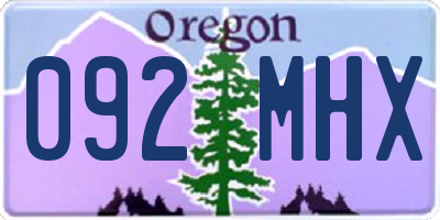 OR license plate 092MHX
