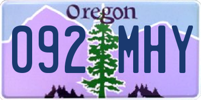 OR license plate 092MHY