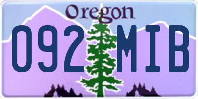 OR license plate 092MIB