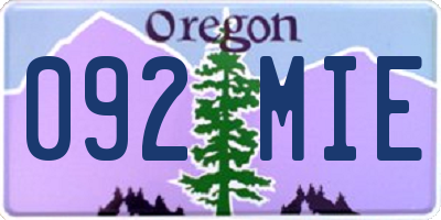 OR license plate 092MIE