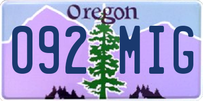 OR license plate 092MIG