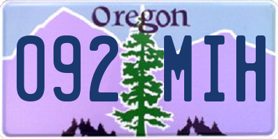 OR license plate 092MIH