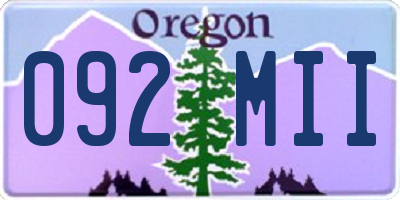 OR license plate 092MII