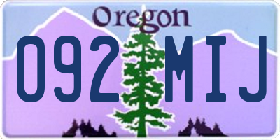 OR license plate 092MIJ