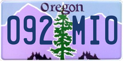 OR license plate 092MIO