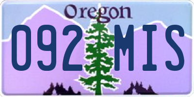 OR license plate 092MIS