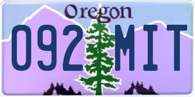 OR license plate 092MIT