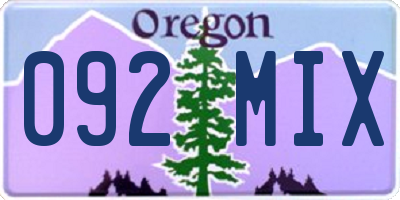 OR license plate 092MIX