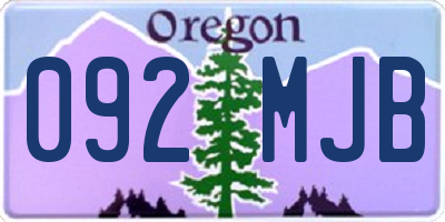 OR license plate 092MJB