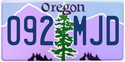 OR license plate 092MJD