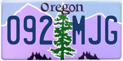 OR license plate 092MJG