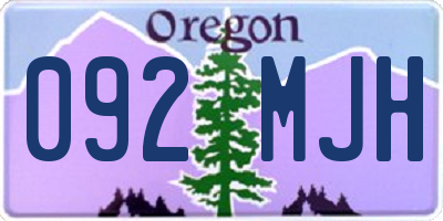 OR license plate 092MJH